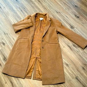 Liz Claiborne Midweight Wool Camel Herinbgbone Coat XL
